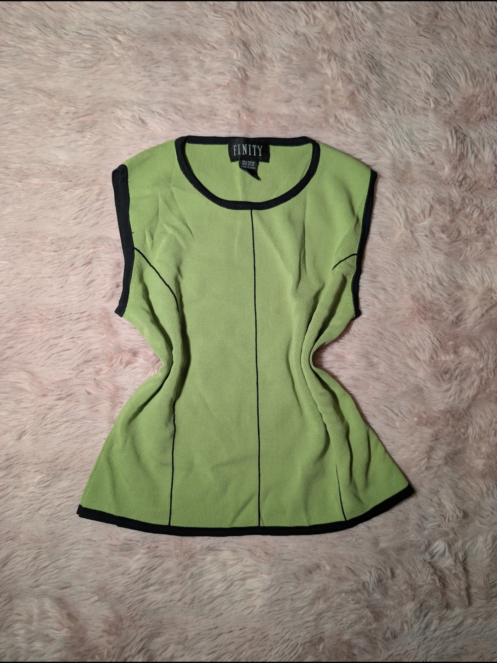 Vintage Finity Lime Green Top with Black Trim